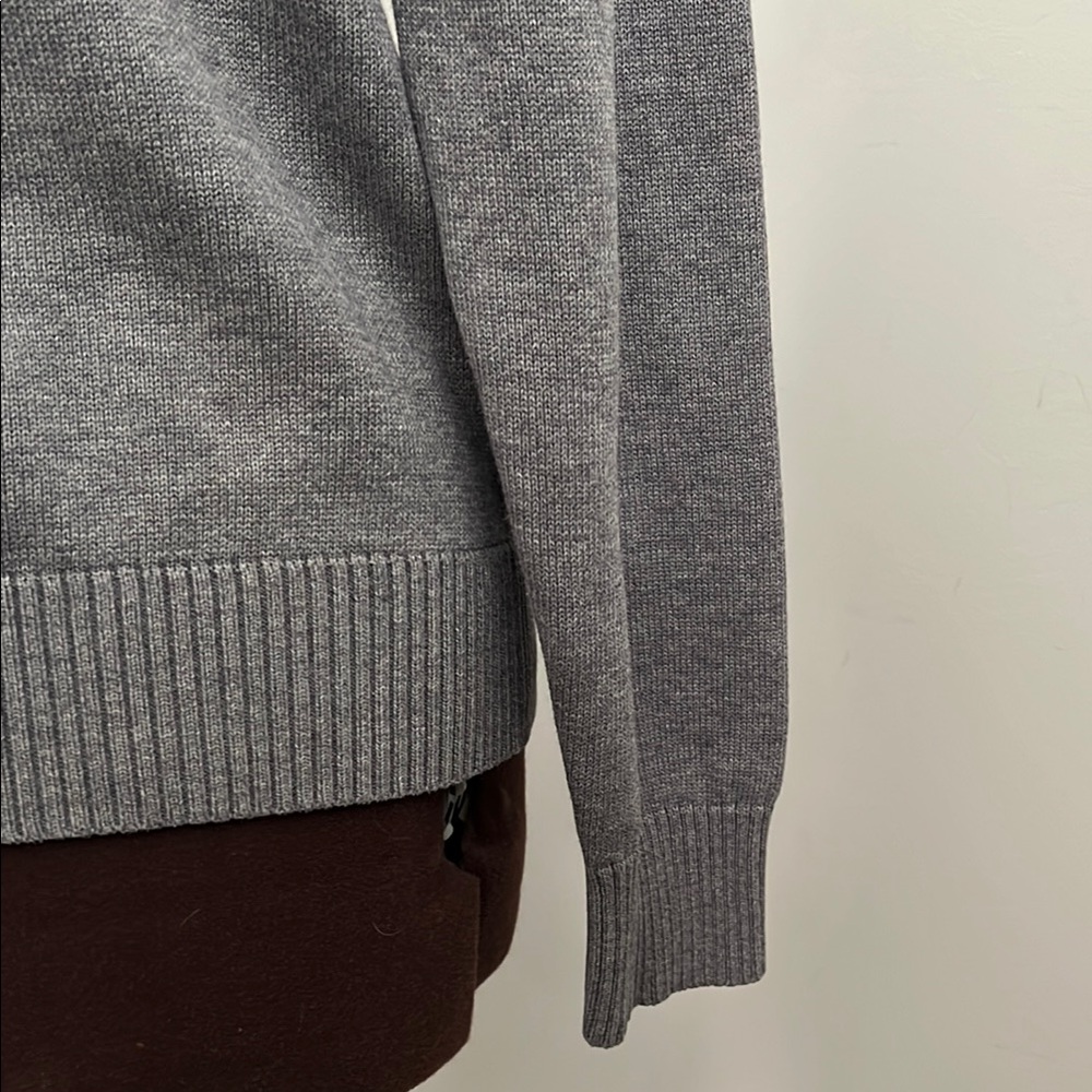 Men's Gray Sweater Cotton Crew Neck Sweatshirt Cotton Breathable Knit - Picture 6 of 11